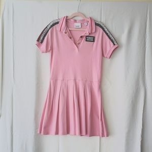 Burberry London England Girls Pink Cotton Piqué Polo Shirt Dress 10y 140cm